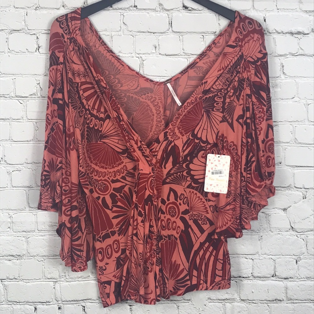 NWT Free People Elbow-length Sleeve Blouse - Picture 4 of 8